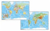 Weltkarte mit Ausschnitt Zentraleuropa / Weltkarte physisch