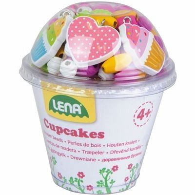 LENA® 32002 - Holzperlen Cupcakes, 200 Stck. in Hochdose, pink LENA® 32002 - Holzperlen Cupcakes, 200 Stck. in Hochdose, pink