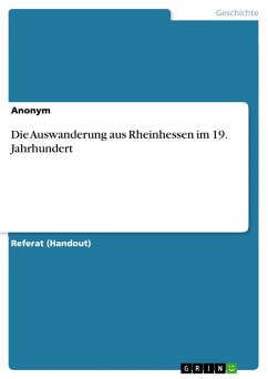 Die Auswanderung aus Rheinhessen im 19. Jahrhundert (eBook, ePUB)