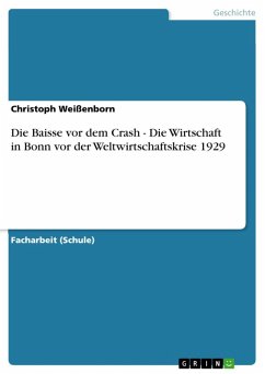 Die Baisse vor dem Crash - Die Wirtschaft in Bonn vor der Weltwirtschaftskrise 1929 (eBook, ePUB)