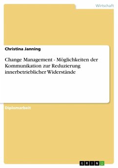 Change Management - Möglichkeiten der Kommunikation zur Reduzierung innerbetrieblicher Widerstände (eBook, ePUB) Change Management - Möglichkeiten der Kommunikation zur Reduzierung innerbetrieblicher Widerstände (eBook, ePUB)