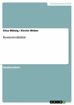 Kontentvalidität (eBook, ePUB) Kontentvalidität (eBook, ePUB)
