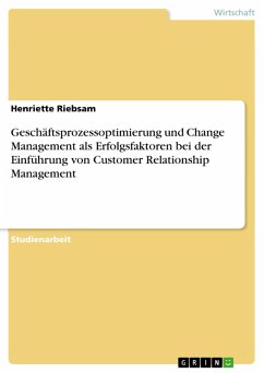 Cover Geschäftsprozessoptimierung und Change Management als Erfolgsfaktoren bei der Einführung von Customer Relationship Management (eBook, ePUB)