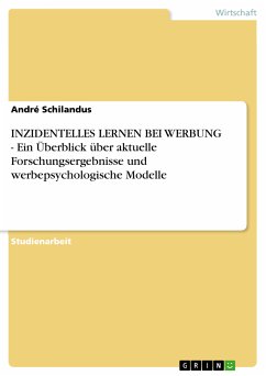 INZIDENTELLES LERNEN BEI WERBUNG - Ein Überblick über aktuelle Forschungsergebnisse und werbepsychologische Modelle (eBook, ePUB)