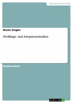 Zwillings- und Adoptionsstudien (eBook, ePUB) - Singler, Nicole