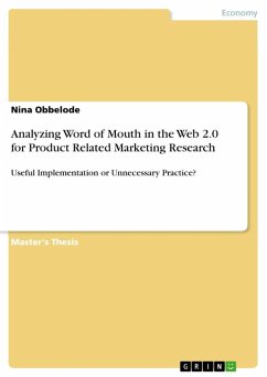 Analyzing Word of Mouth in the Web 2.0 for Product Related Marketing Research (eBook, ePUB) - Obbelode, Nina