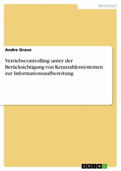 Cover Vetriebscontrolling unter der Berücksichtigung von Kennzahlensystemen zur Informationsaufbereitung (eBook, ePUB)