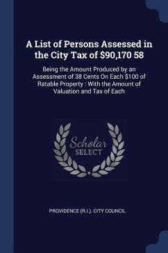 A List of Persons Assessed in the City Tax of $90,170 58: Being the Amount Produced by an Assessment of 38 Cents On Each $100 of Ratable Property: Wit