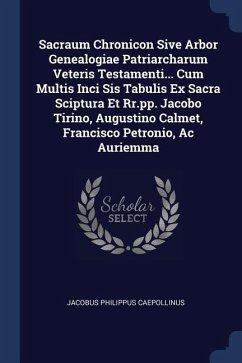 Sacraum Chronicon Sive Arbor Genealogiae Patriarcharum Veteris Testamenti... Cum Multis Inci Sis Tabulis Ex Sacra Sciptura Et Rr.pp. Jacobo Tirino, Au