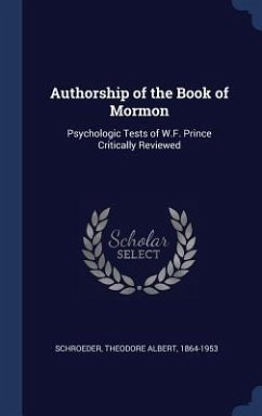 Authorship of the Book of Mormon - Schroeder, Theodore Albert