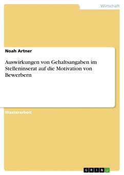 Auswirkungen von Gehaltsangaben im Stelleninserat auf die Motivation von Bewerbern (eBook, ePUB)