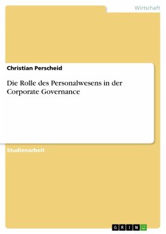 Die Rolle des Personalwesens in der Corporate Governance (eBook, ePUB)