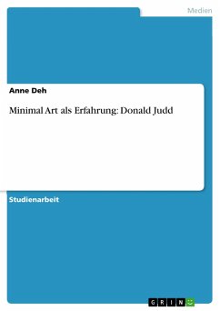 Minimal Art als Erfahrung: Donald Judd (eBook, ePUB)
