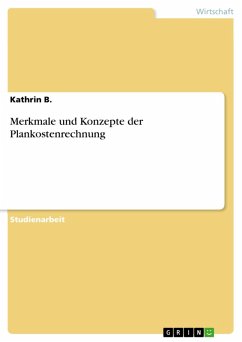 Cover Merkmale und Konzepte der Plankostenrechnung (eBook, ePUB)