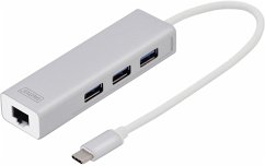 DIGITUS USB Typ-C 3.0 3-Port Hub mit Gigabit Ethernet DA-70255