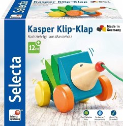 Selecta 62022 - Nachzieh-Igel, Kasper Klip-Klap, Holz, 16 cm