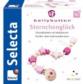 Selecta 64013 - bellybutton, Sternchenglück, Schnullerkette, Holz, rosa, 21 cm