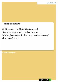 Schätzung von Beta-Werten und Korrelationen in verschiedenen Marktphasen (Aufschwung vs. Abschwung) der Dax-Aktien (eBook, ePUB) - Kleinmann, Tobias