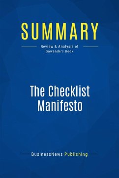 Summary: The Checklist Manifesto (eBook, ePUB) - Businessnews Publishing