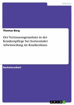 Der Vertrauensgrundsatz in der Krankenpflege bei horizontaler Arbeitsteilung im Krankenhaus (eBook, ePUB) Der Vertrauensgrundsatz in der Krankenpflege bei horizontaler Arbeitsteilung im Krankenhaus (eBook, ePUB)
