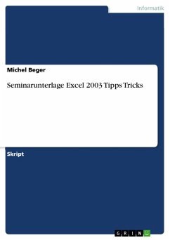 Seminarunterlage Excel 2003 Tipps Tricks (eBook, ePUB)