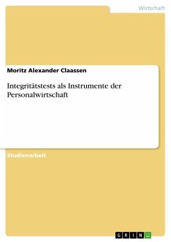 Integritätstests als Instrumente der Personalwirtschaft (eBook, ePUB) - Claassen, Moritz Alexander