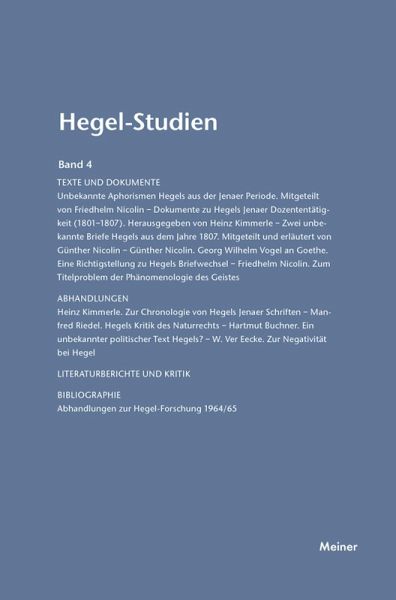 Hegel-Studien Band 4 (eBook, PDF)