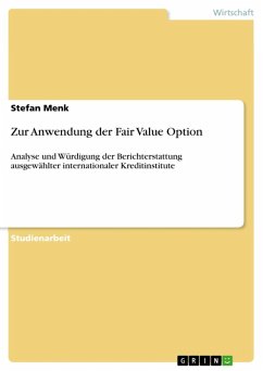 Zur Anwendung der Fair Value Option (eBook, ePUB) - Menk, Stefan