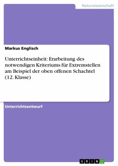 Unterrichtseinheit: Erarbeitung des notwendigen Kriteriums für Extremstellen am Beispiel der oben offenen Schachtel (12. Klasse) (eBook, ePUB)