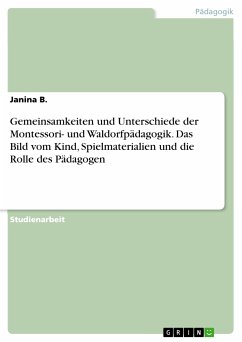 Gemeinsamkeiten und Unterschiede der Montessori- und Waldorfpädagogik. Das Bild vom Kind, Spielmaterialien und die Rolle des Pädagogen (eBook, PDF)