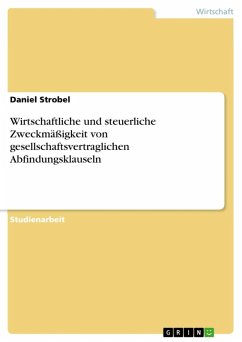 Cover Wirtschaftliche und steuerliche Zweckmäßigkeit von gesellschaftsvertraglichen Abfindungsklauseln (eBook, ePUB)