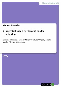 4 Fragestellungen zur Evolution der Hominiden (eBook, ePUB) - Kranzler, Markus