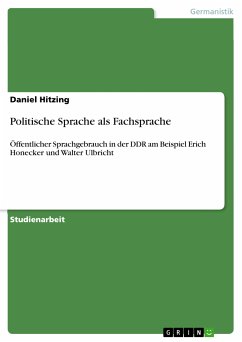 Politische Sprache als Fachsprache (eBook, ePUB) - Hitzing, Daniel