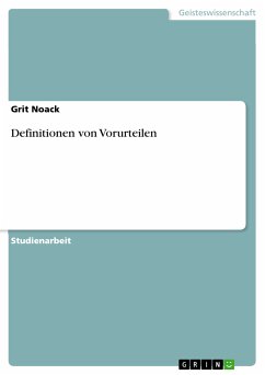 Definitionen von Vorurteilen (eBook, ePUB) - Noack, Grit