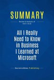 Summary: All I Really Need to Know in Business I Learned at Microsoft (eBook, ePUB)