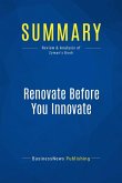 Summary: Renovate Before You Innovate (eBook, ePUB)