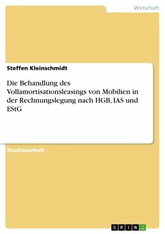 Die Behandlung des Vollamortisationsleasings von Mobilien in der Rechnungslegung nach HGB, IAS und EStG (eBook, ePUB) - Kleinschmidt, Steffen