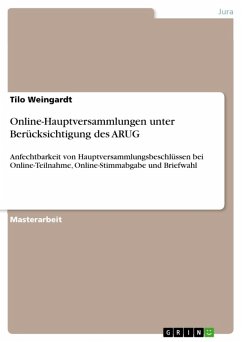 Online-Hauptversammlungen unter Berücksichtigung des ARUG (eBook, ePUB) - Weingardt, Tilo