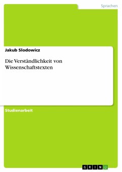 Die Verständlichkeit von Wissenschaftstexten (eBook, ePUB) - Slodowicz, Jakub