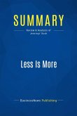 Summary: Less Is More (eBook, ePUB)