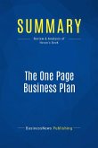 Summary: The One Page Business Plan (eBook, ePUB)