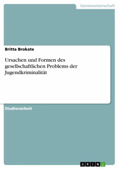Ursachen und Formen des gesellschaftlichen Problems der Jugendkriminalität (eBook, ePUB) - Brokate, Britta