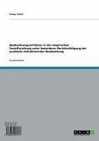 Cover Beobachtungsverfahren in der empirischen Sozialforschung unter besonderer Berücksichtigung der qualitativ-teilnehmenden Beobachtung (eBook, ePUB)