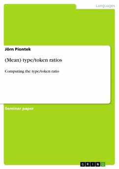 (Mean) type/token ratios (eBook, ePUB)