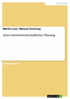 Arten betriebswirtschaftlicher Planung (eBook, ePUB)