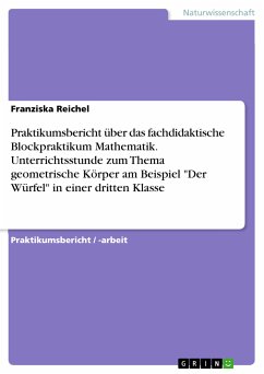 Praktikumsbericht über das fachdidaktische Blockpraktikum Mathematik. Unterrichtsstunde zum Thema geometrische Körper am Beispiel "Der Würfel" in einer dritten Klasse (eBook, ePUB)
