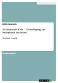 Zu Immanuel Kant - "Grundlegung zur Metaphysik der Sitten" (eBook, ePUB) Zu Immanuel Kant - "Grundlegung zur Metaphysik der Sitten" (eBook, ePUB)