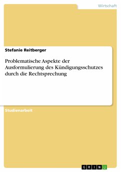 Problematische Aspekte der Ausformulierung des Kündigungsschutzes durch die Rechtsprechung (eBook, ePUB) - Reitberger, Stefanie