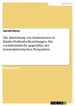 Die Entstehung von Institutionen in Käufer-Verkäufer-Beziehungen: Die evolutionistische gegenüber der konstruktivistischen Perspektive (eBook, ePUB)