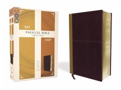KJV, Amplified, Parallel Bible, Large Print, Leathersoft, Tan/Burgundy, Red Letter Edition - Zondervan